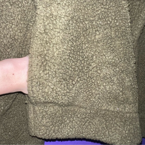 Banana Republic Factory Green Open Front Sherpa Teddy Jacket - Picture 5 of 12